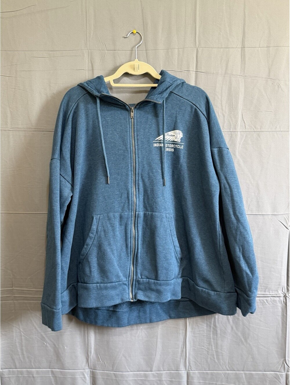 Indian Motorcycle Sturgis Zip Hoodie Blue Men’s 2XL Full Zip Sweatshirt